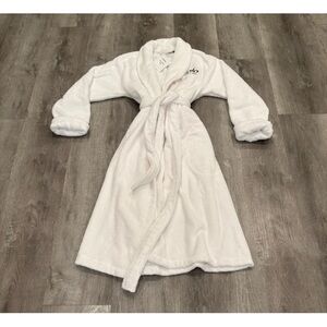 Brooklinen X ALO Yoga Sugar Plush Robe White Turkish Cotton Eucalyptus Spa M NWT